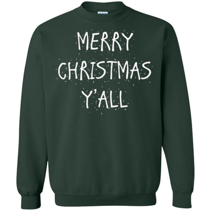 Christmas T-shirt Merry Christmas Y_all Forest Green