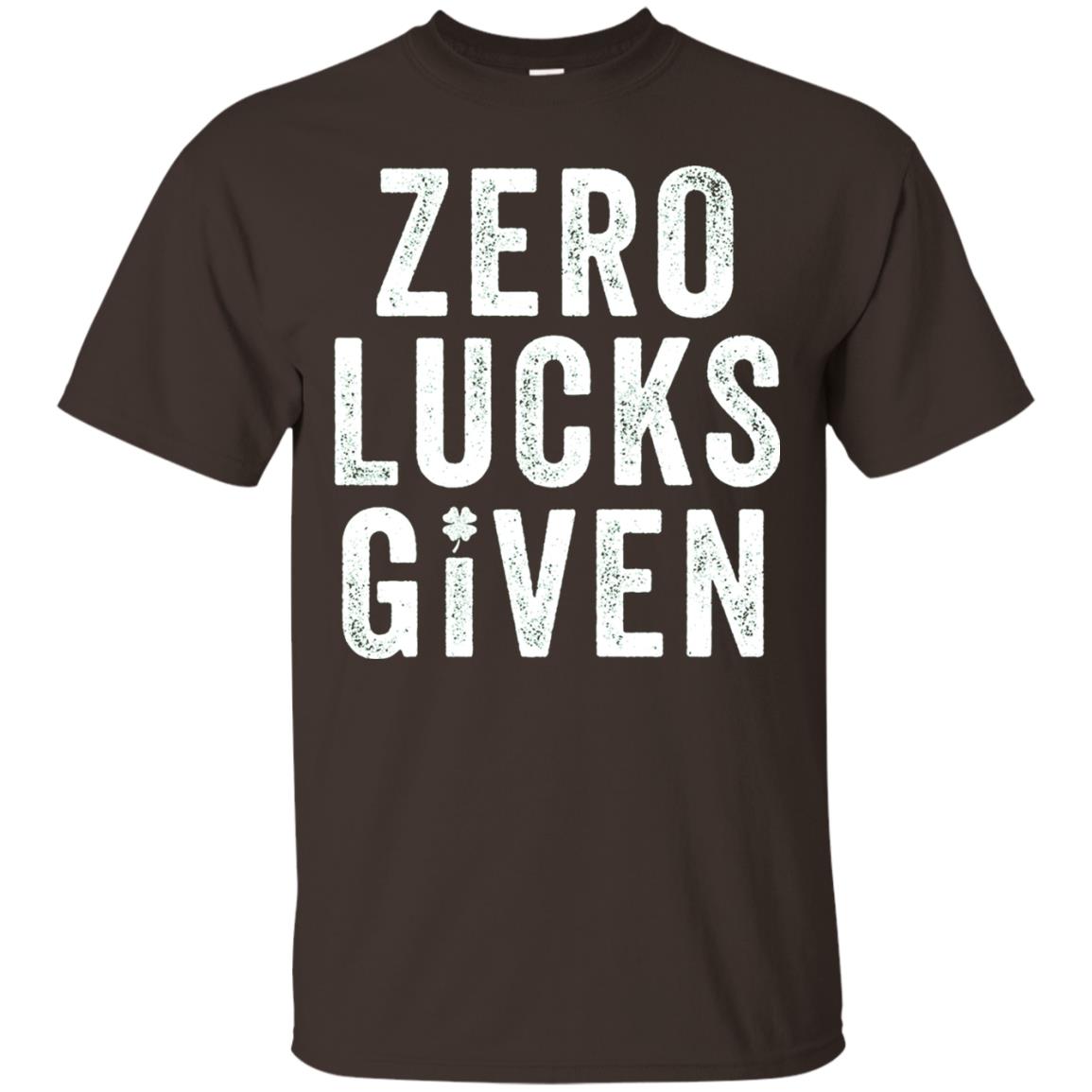 Grunge Zero Lucks Given St. Paddy_s Day T-shirt Dark Chocolate