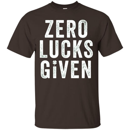 Grunge Zero Lucks Given St. Paddy_s Day T-shirt Dark Chocolate