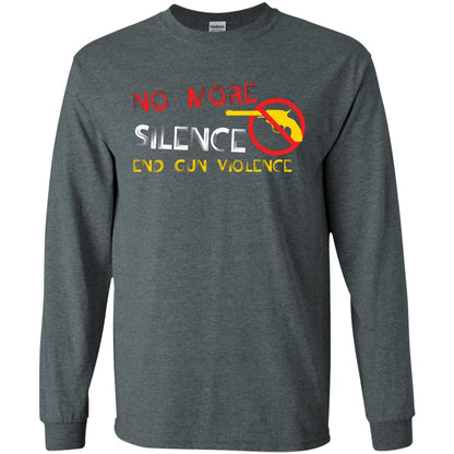 Anti Gun T-shirt No More Silence End Gun Violence Dark Heather