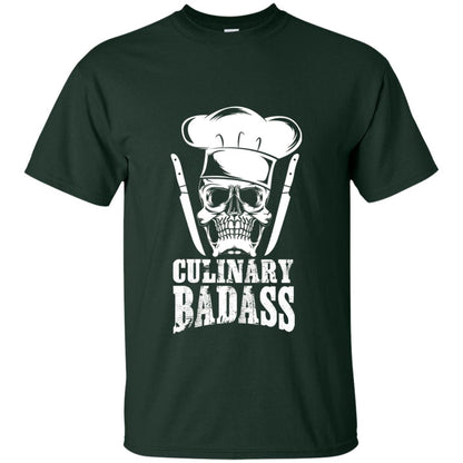 Culinary Badass Funny Chef Skull Knifes Cooking Tshirt Forest
