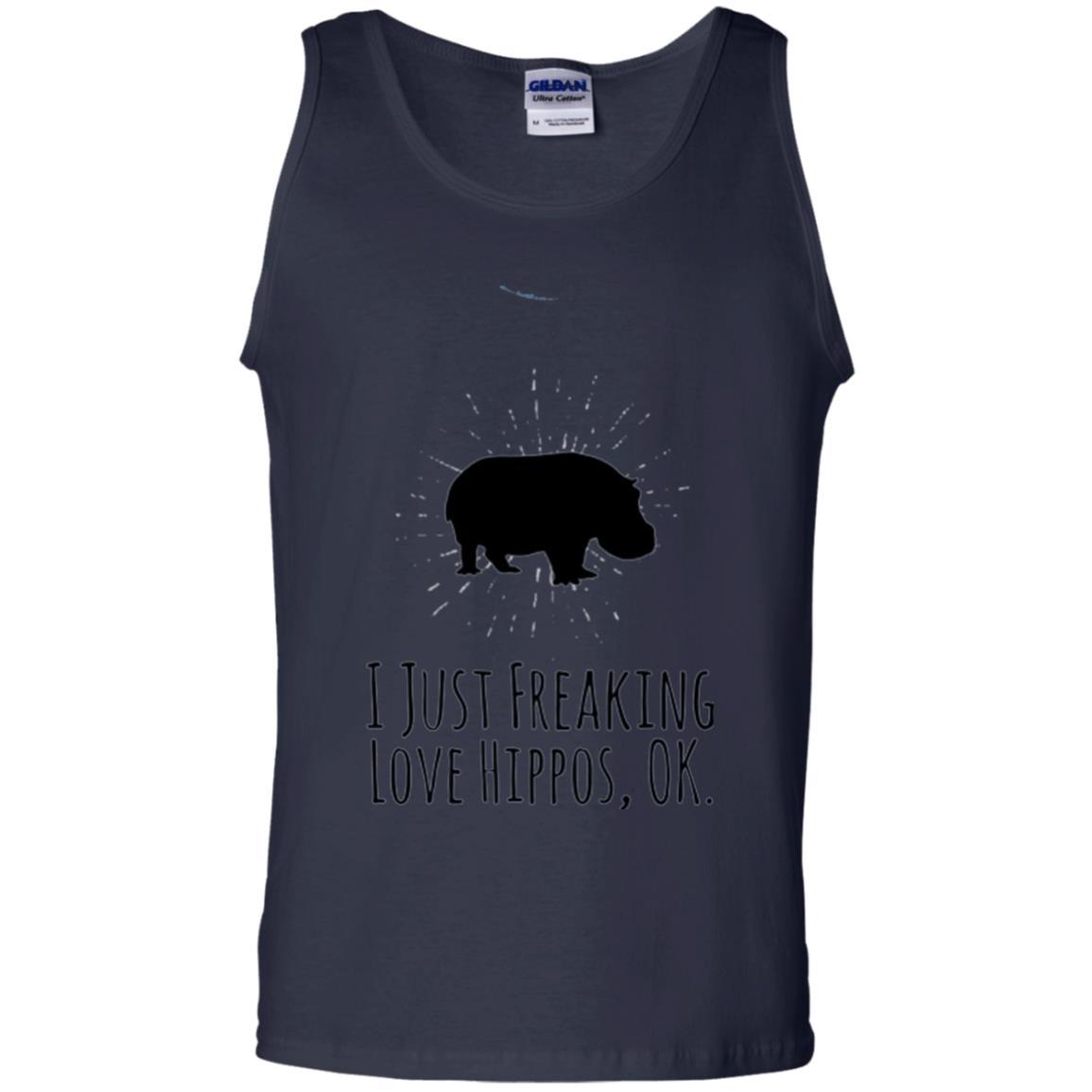 Hippo Lover T-shirt I Just Freaking Love Hippos Ok Navy