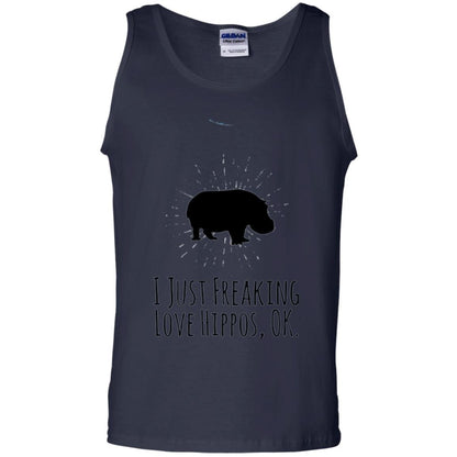 Hippo Lover T-shirt I Just Freaking Love Hippos Ok Navy