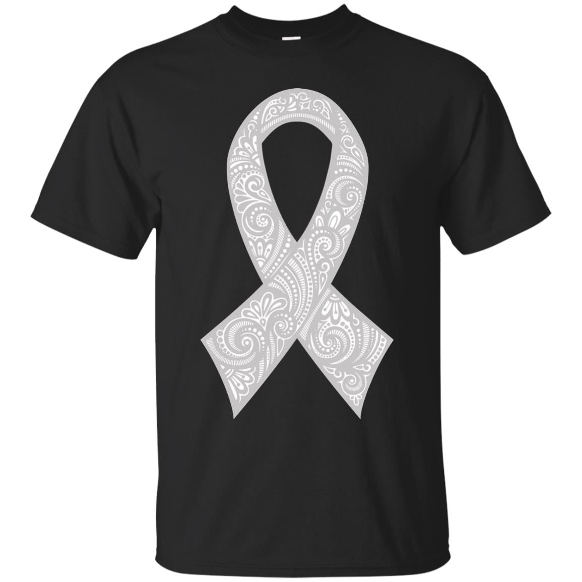 Gray Ribbon Gift Shirt For Brain Cancer Awareness Black