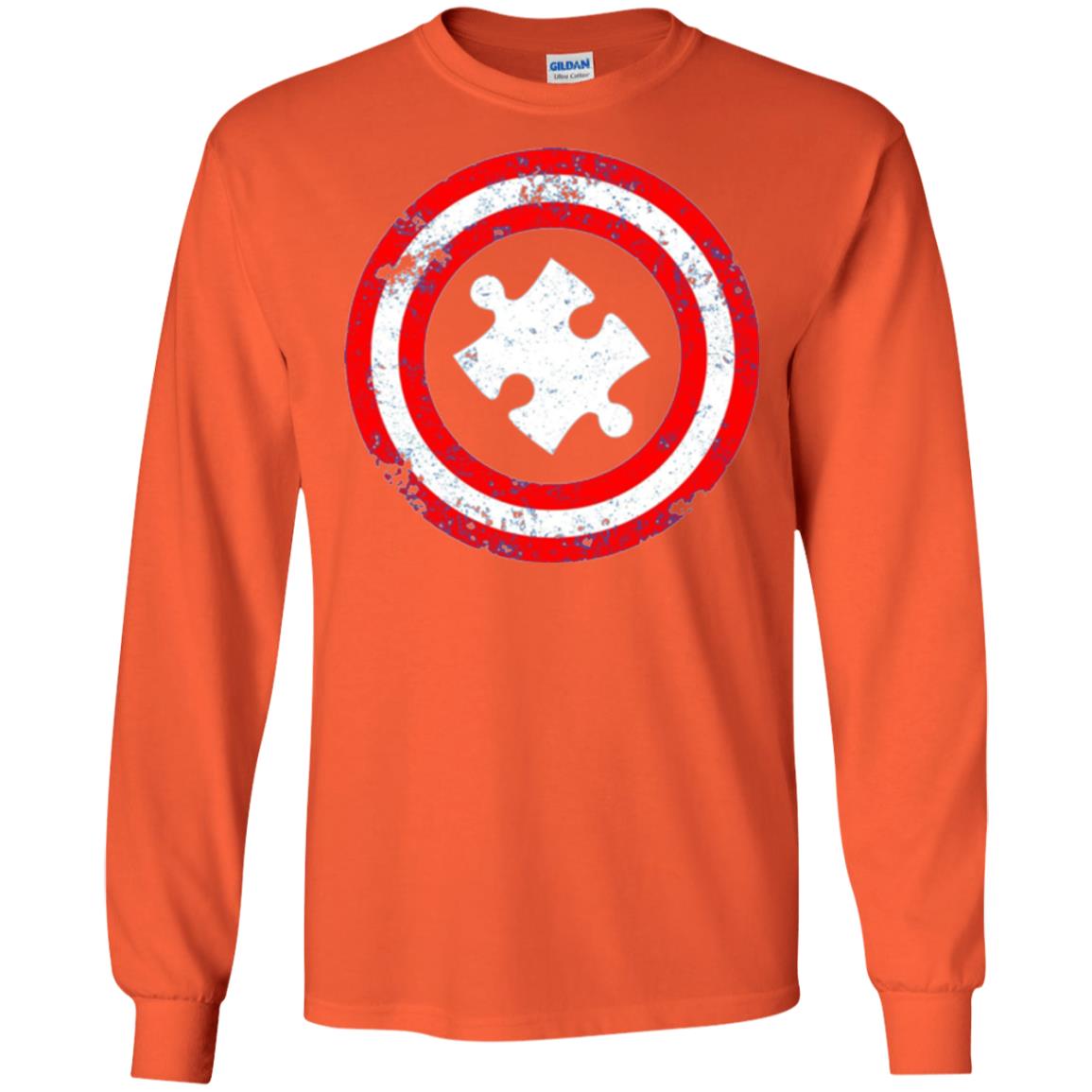 Captain Autism Superhero T-shirt Autism Awareness Orange