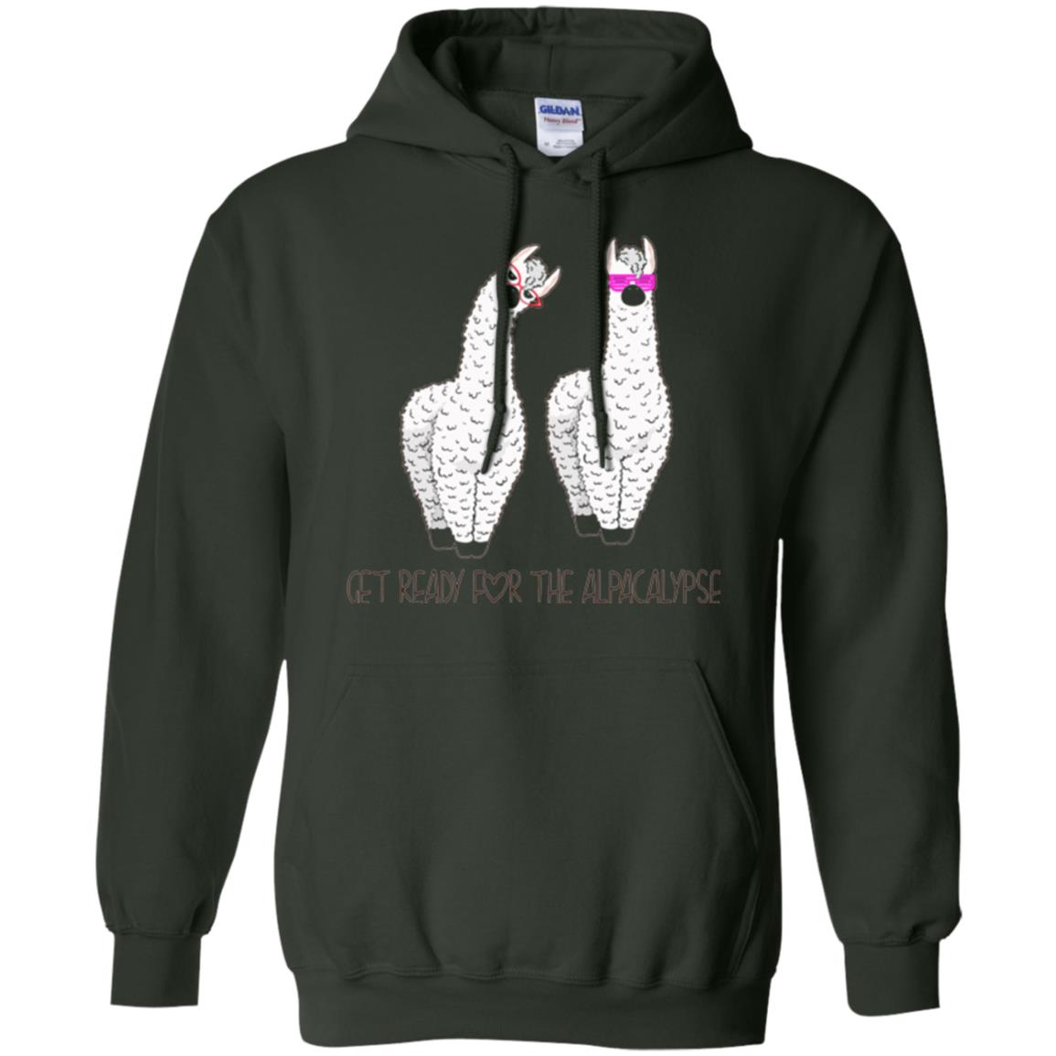 Funny Alpaca T-shirt Get Ready For The Alpacalypse Forest Green
