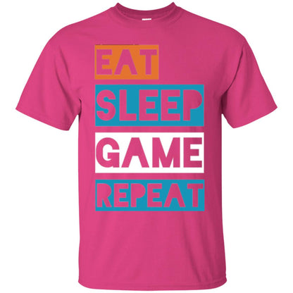 Eat Sleep Game Repeat Video Gamer Player T-shirt Heliconia