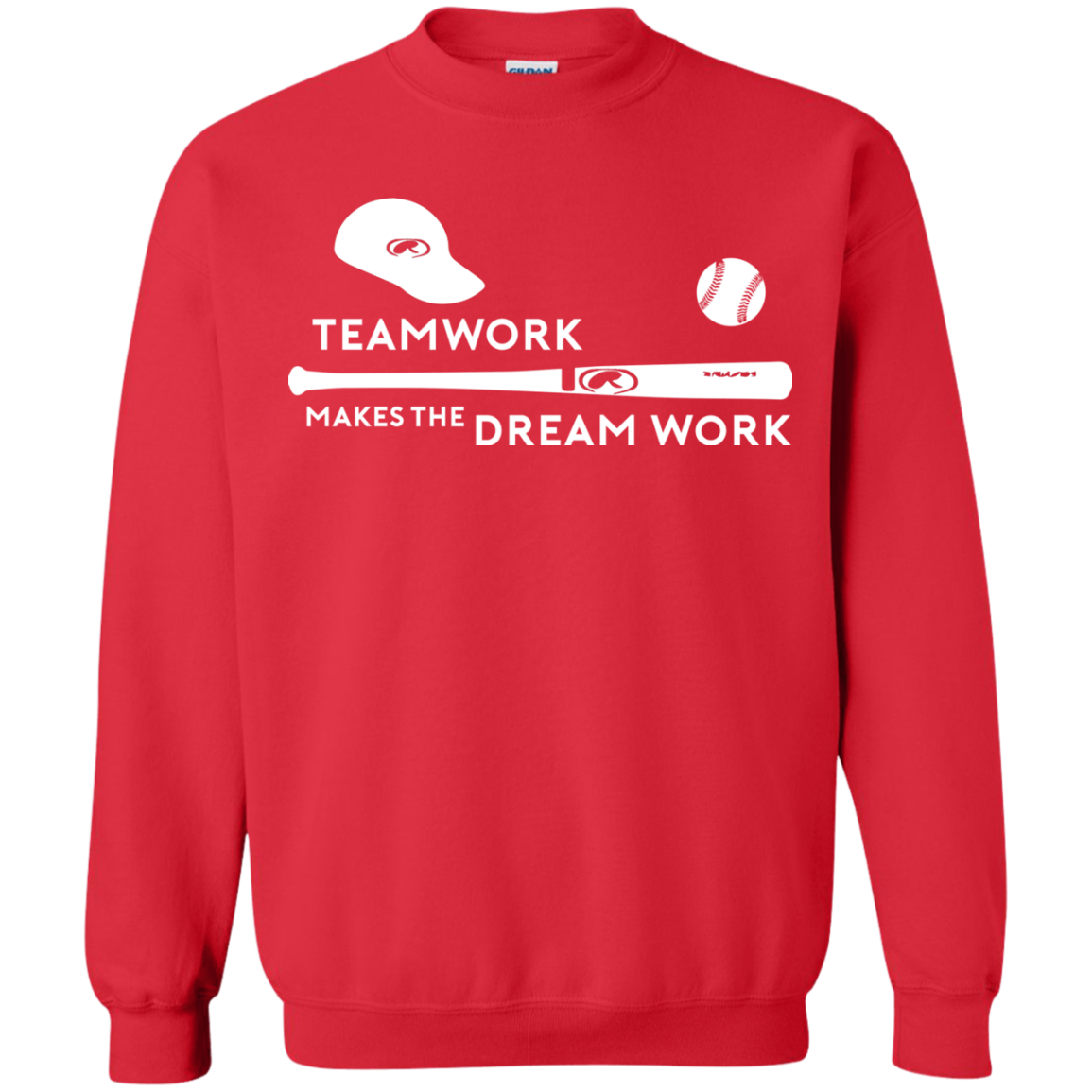 Baseball T-shirt Teamwork Makes The Dream Work Red