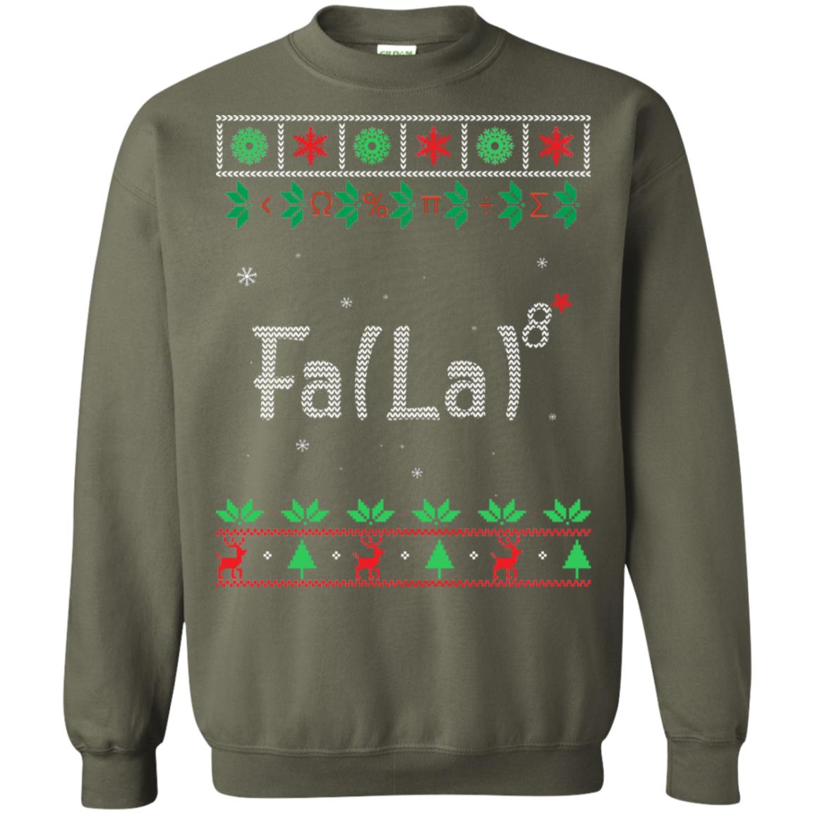 Fa La La La Mathematics X-mas Gift Shirt Military Green
