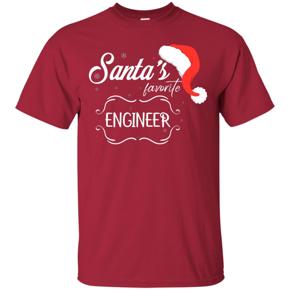Santa's Favorite Engineer Engineering X-mas Gift Shirt For Engineers Cardinal