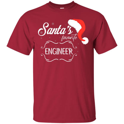 Santa's Favorite Engineer Engineering X-mas Gift Shirt For Engineers Cardinal
