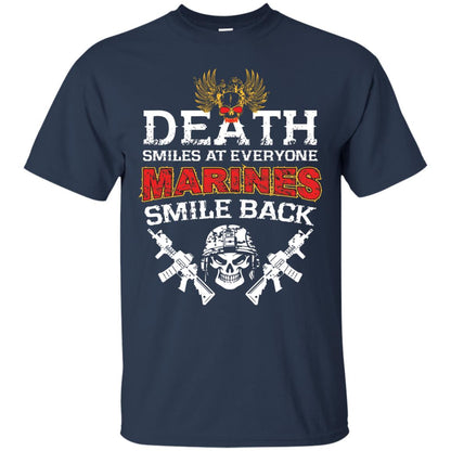 Death Smiles At Everyone Marines Smile Back Shirt Navy