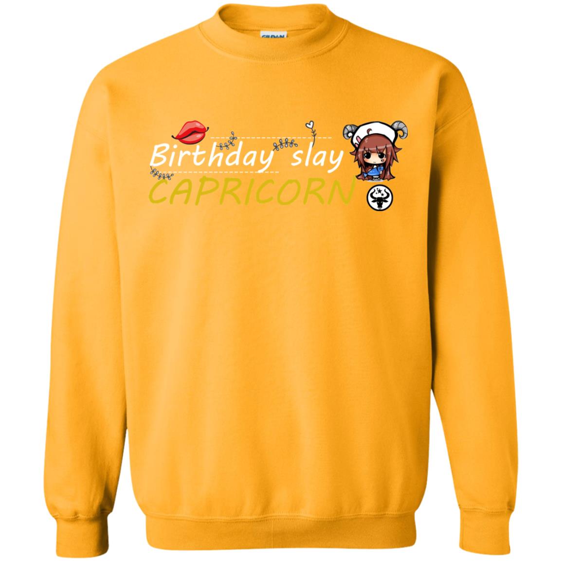 Cute Capricorn Girl Birthday Lip Slay T-shirt Gold
