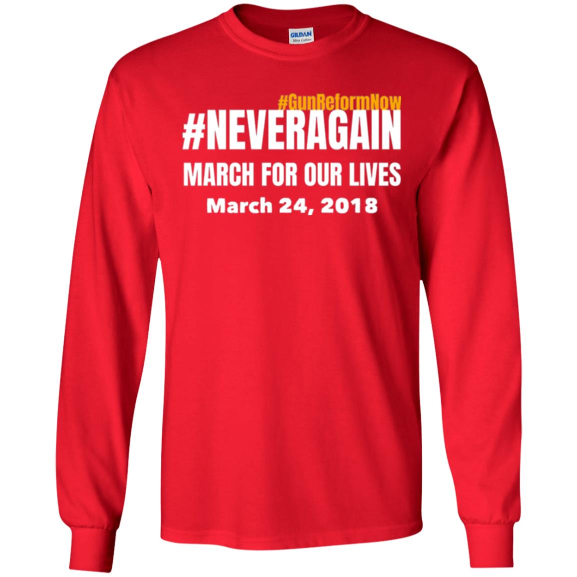 March For Our Lives Never Again Anti Gun T-shirt Red