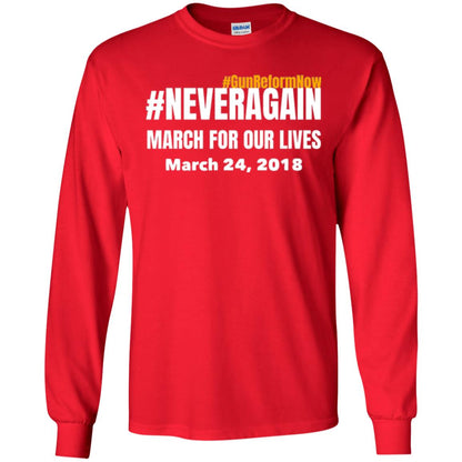 March For Our Lives Never Again Anti Gun T-shirt Red