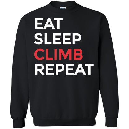 Eat Sleep Climb Repeat Mountain Climber Rock Climbing Shirt Black