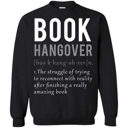 Book Hangover Definition Book Worm Reading Lover T-shirt Black
