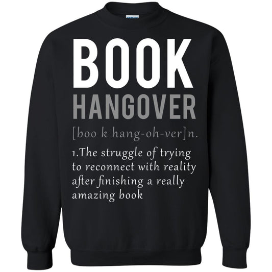 Book Hangover Definition Book Worm Reading Lover T-shirt Black