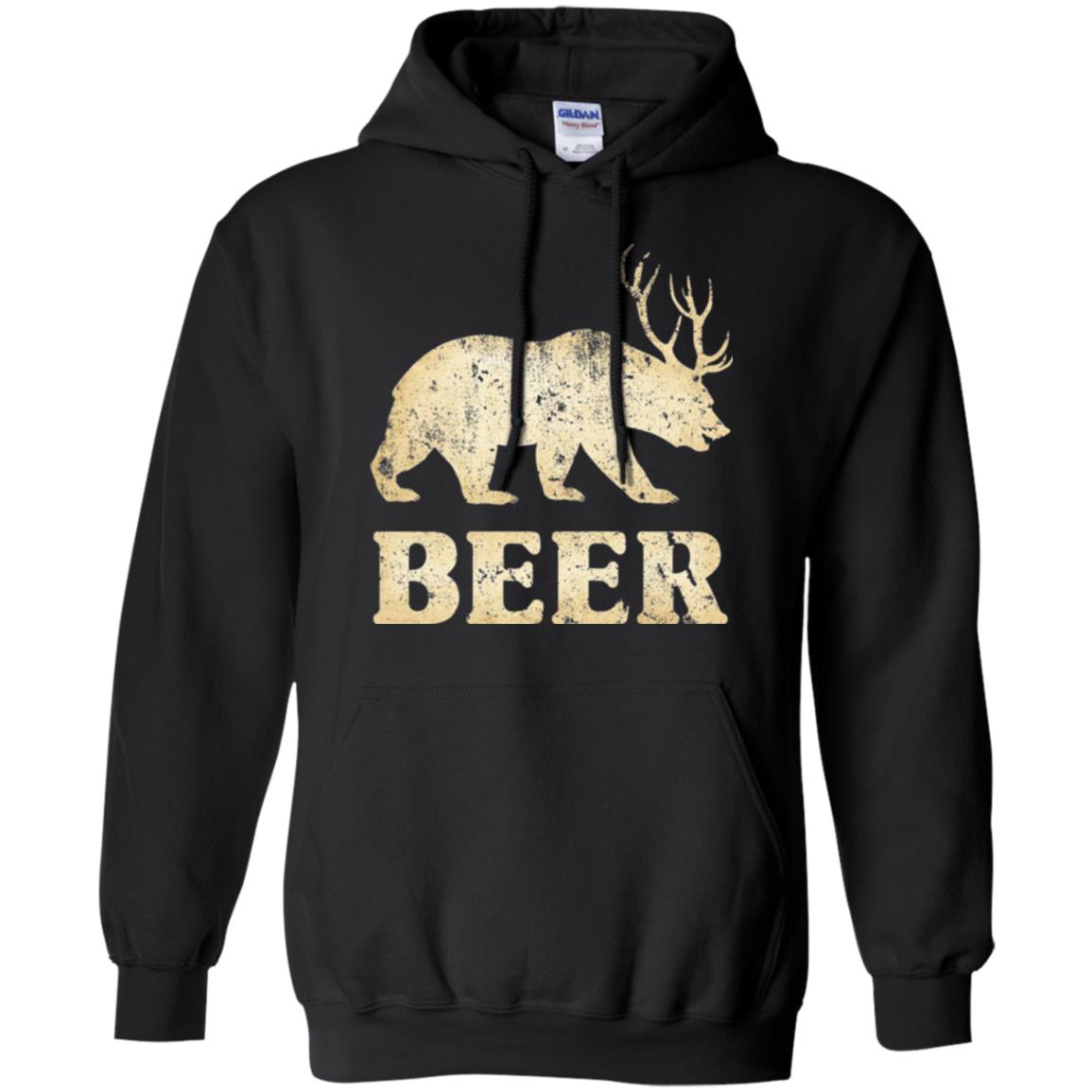 Beer T-shirt Vintage Bear Deer Black
