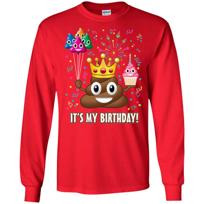 Poop Emoji T-shirt It_s My Birthday Red