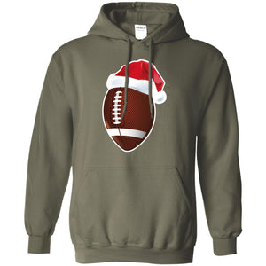 Football With Santa Claus Hat X-mas Shirt For Football LoversG185 Gildan Pullover Hoodie 8 oz.