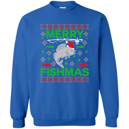 Christmas T-shirt Merry Fishmas Merry Christmas Fisherman Royal