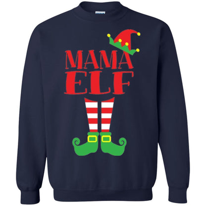 Family Christmas T-shirt Mama Elf T-shirt Navy