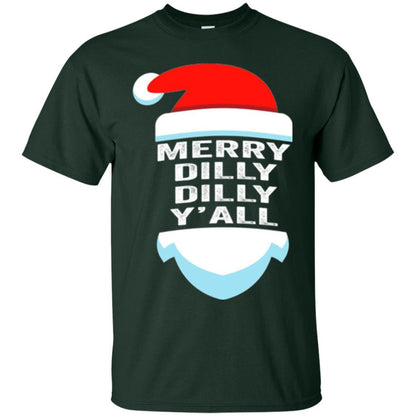 Christmas T-shirt Dilly Dilly Yall Santa Hat Christmas T-shirt Forest Green