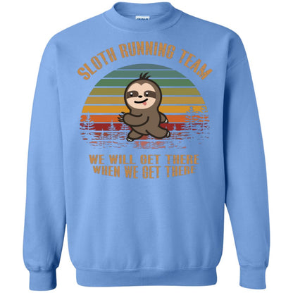 Sloth Running Team We Will Get There When We Get There Shirt Carolina Blue