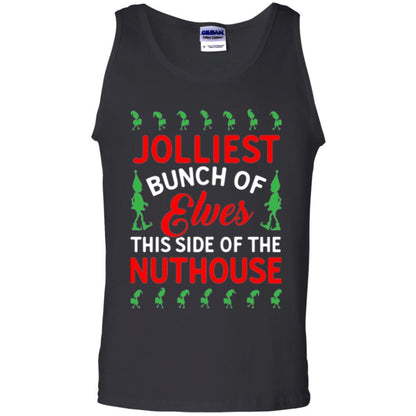 Christmas T-shirt Jolliest Bunch Of Elves This Side Of The Nuthouse Black