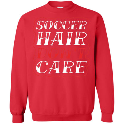 Soccer Hair Dont Care Funny Soccer T-shirt Red
