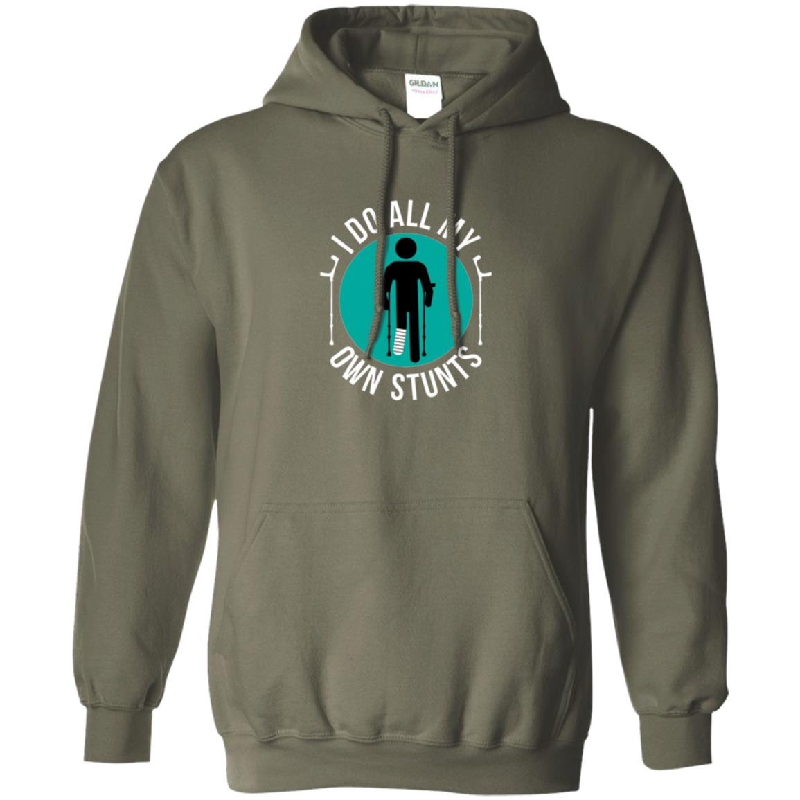 Broken Leg T-shirt I Do All My Own Stunts T-shirt Military Green