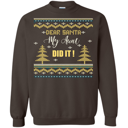 Christmas T-shirt Dear Santa My Aunt Did It Dark Chocolate