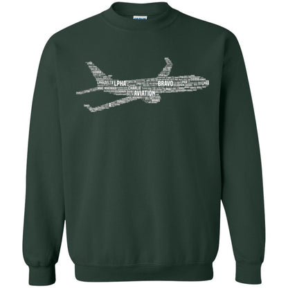 Alphabet Airplane Pilot T-shirt Forest Green
