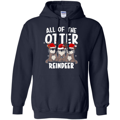 Christmas T-shirt All Of The Otter Reindeer Navy