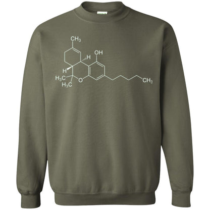 Cannabis T-shirt Thc Molecule Tetrahydrocannabinol Military Green