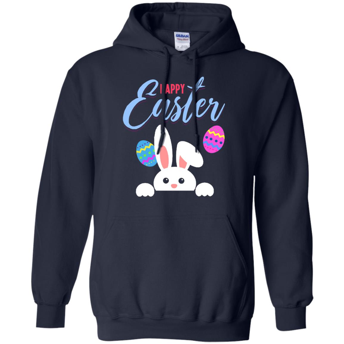 Emoji Bunny Egg Happy Easter Shirt Navy