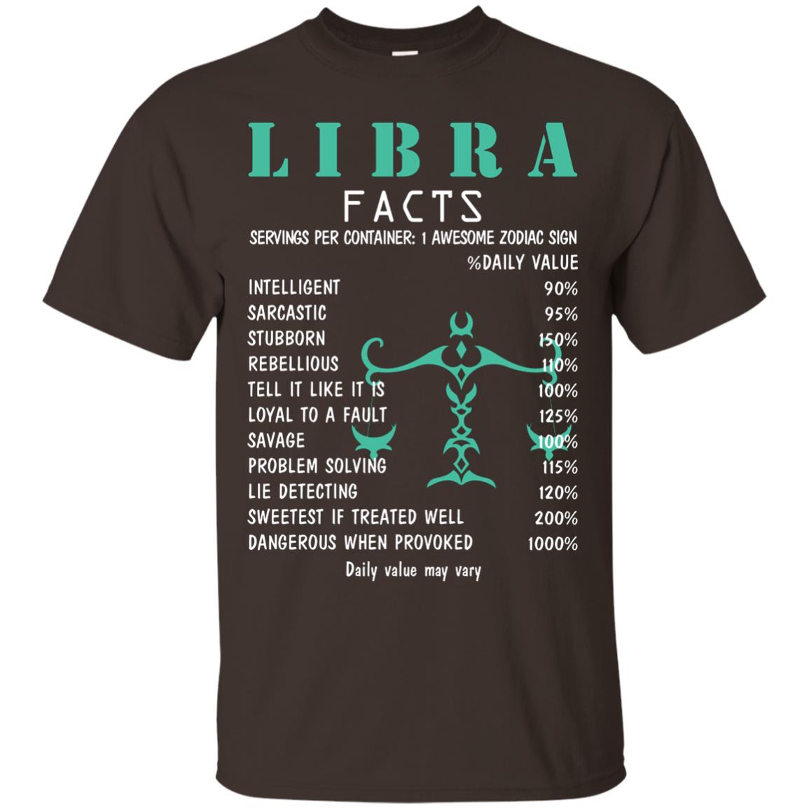 Libra Facts 1 Awesome Zodiac Sign Gift Shirt For Libra Horoscop Dark Chocolate