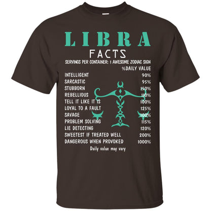 Libra Facts 1 Awesome Zodiac Sign Gift Shirt For Libra Horoscop Dark Chocolate