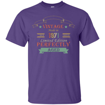 Vintage Made In Old 1971 Original Limited Edition Perfectly Aged 47th Birthday T-shirt Purple