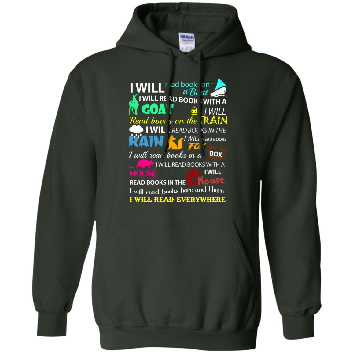 I Will Read Books On A Boat Bookworm T-shirt Forest Green