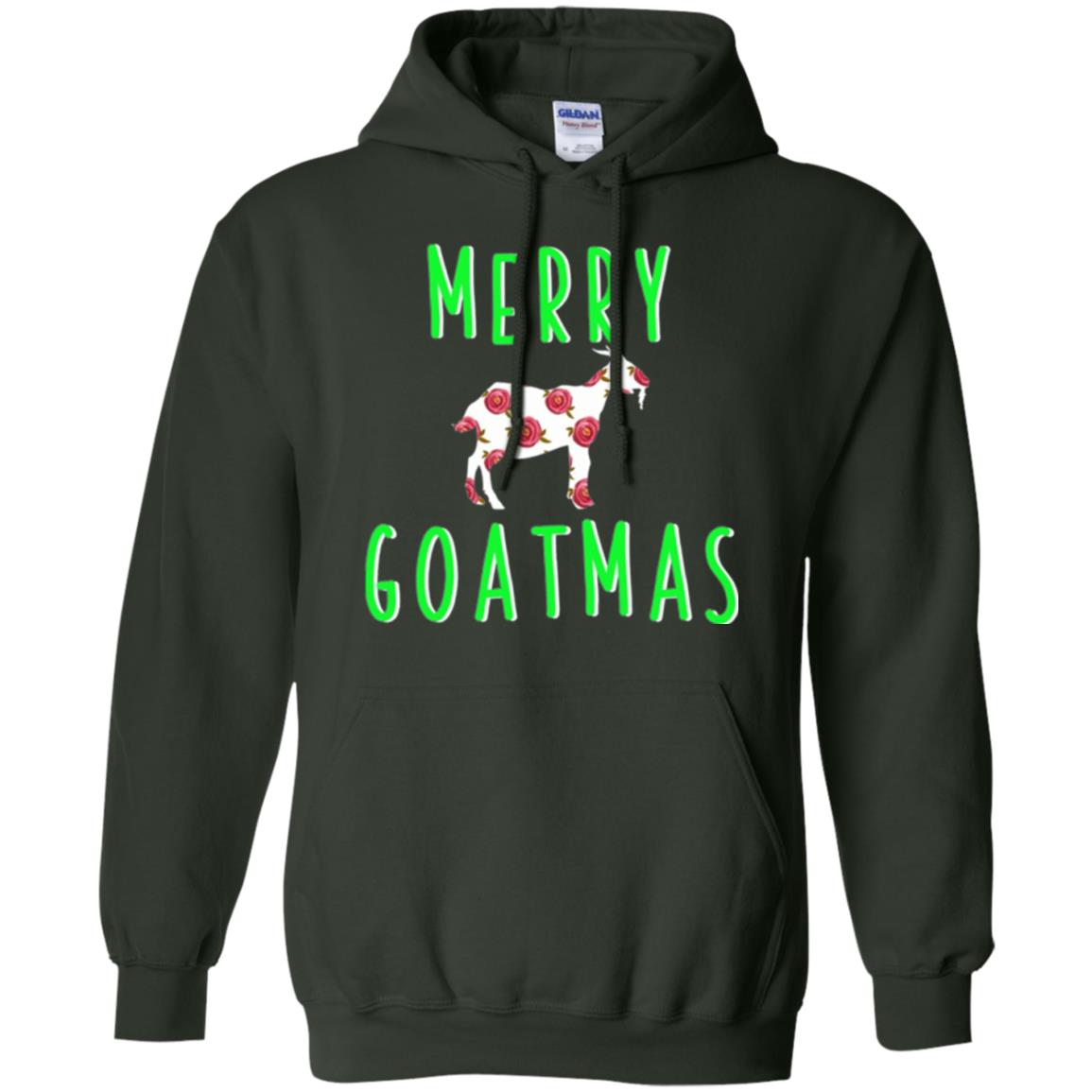 Goat Lovers T-shirt Merry Goatmas Forest Green