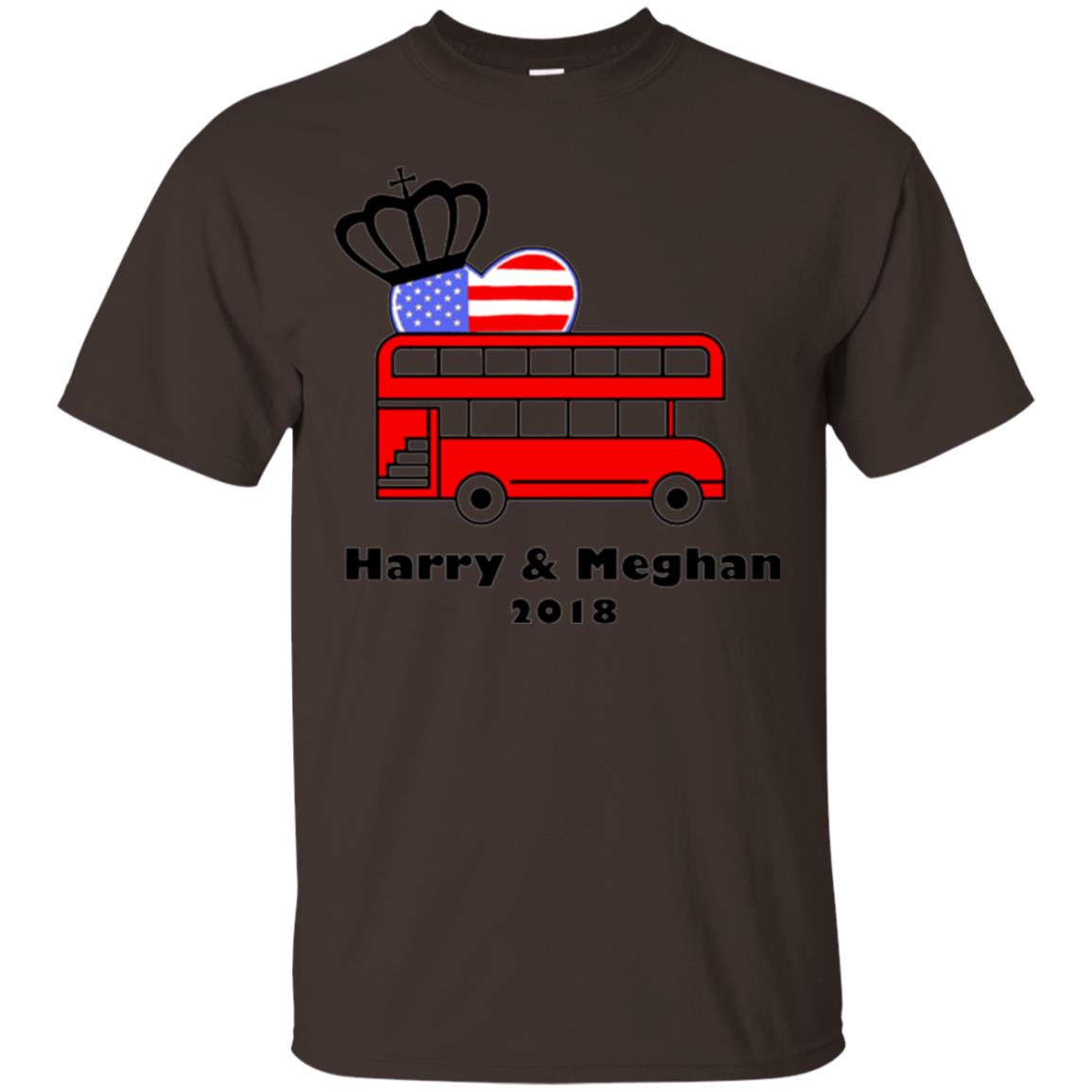 Harry And Meghan 2018 Royal Wedding Bus T-shirt Dark Chocolate