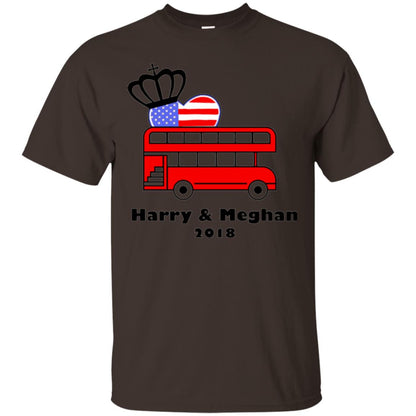 Harry And Meghan 2018 Royal Wedding Bus T-shirt Dark Chocolate