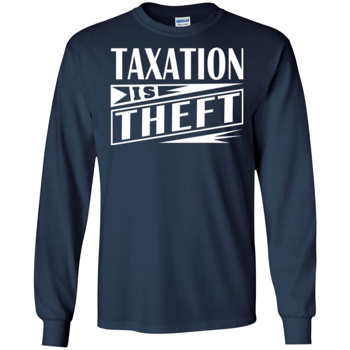 Taxation Is Theft Libertarian Anarchist T-shirt Navy