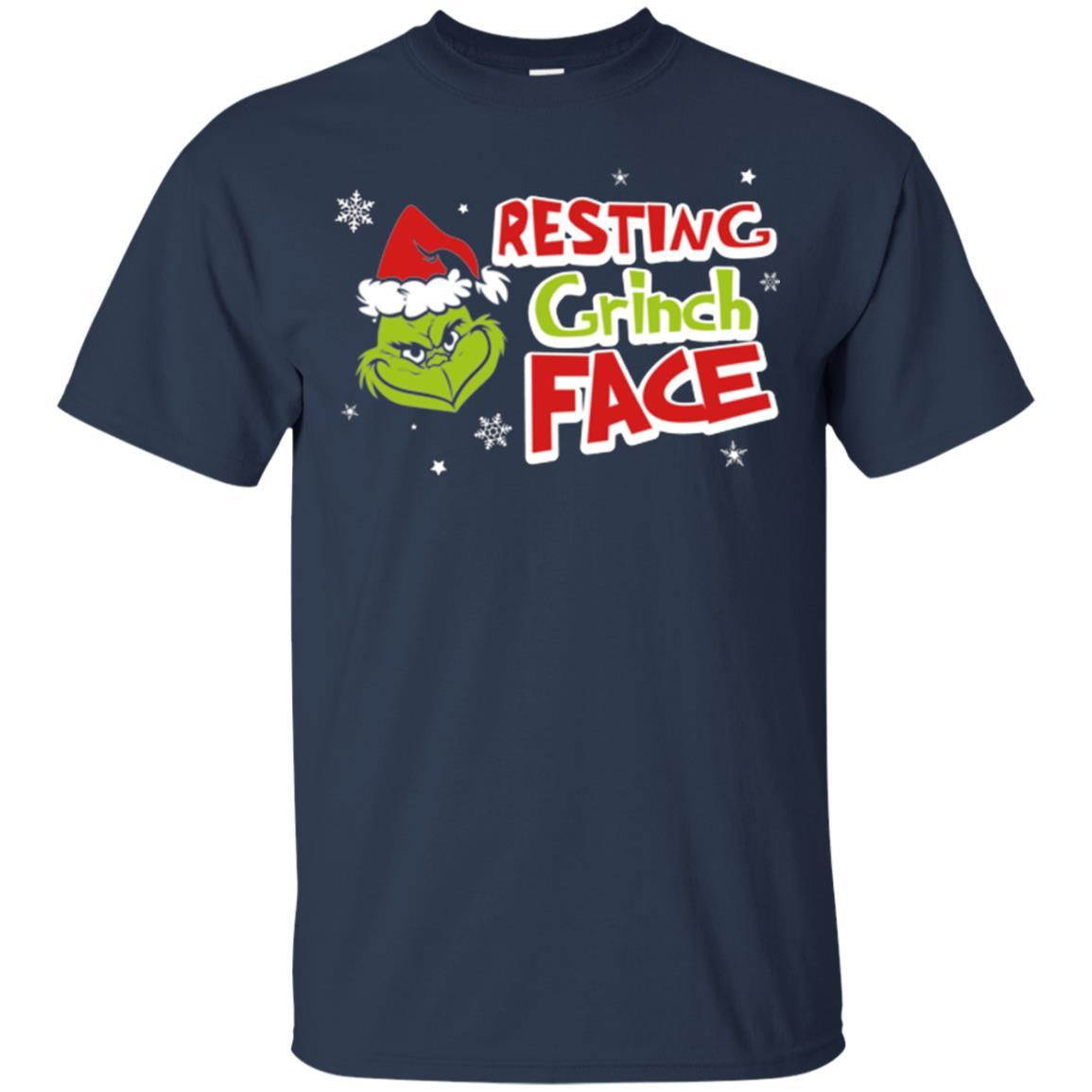 Christmas T-shirt Resting Grinch Face Navy