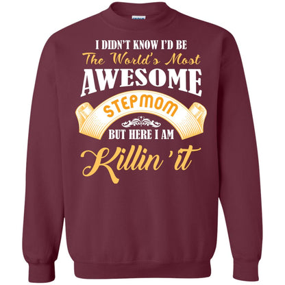 Awesome Stepmom But Here I Am Killin’ It Cool Gift Shirt For Stepmom Maroon