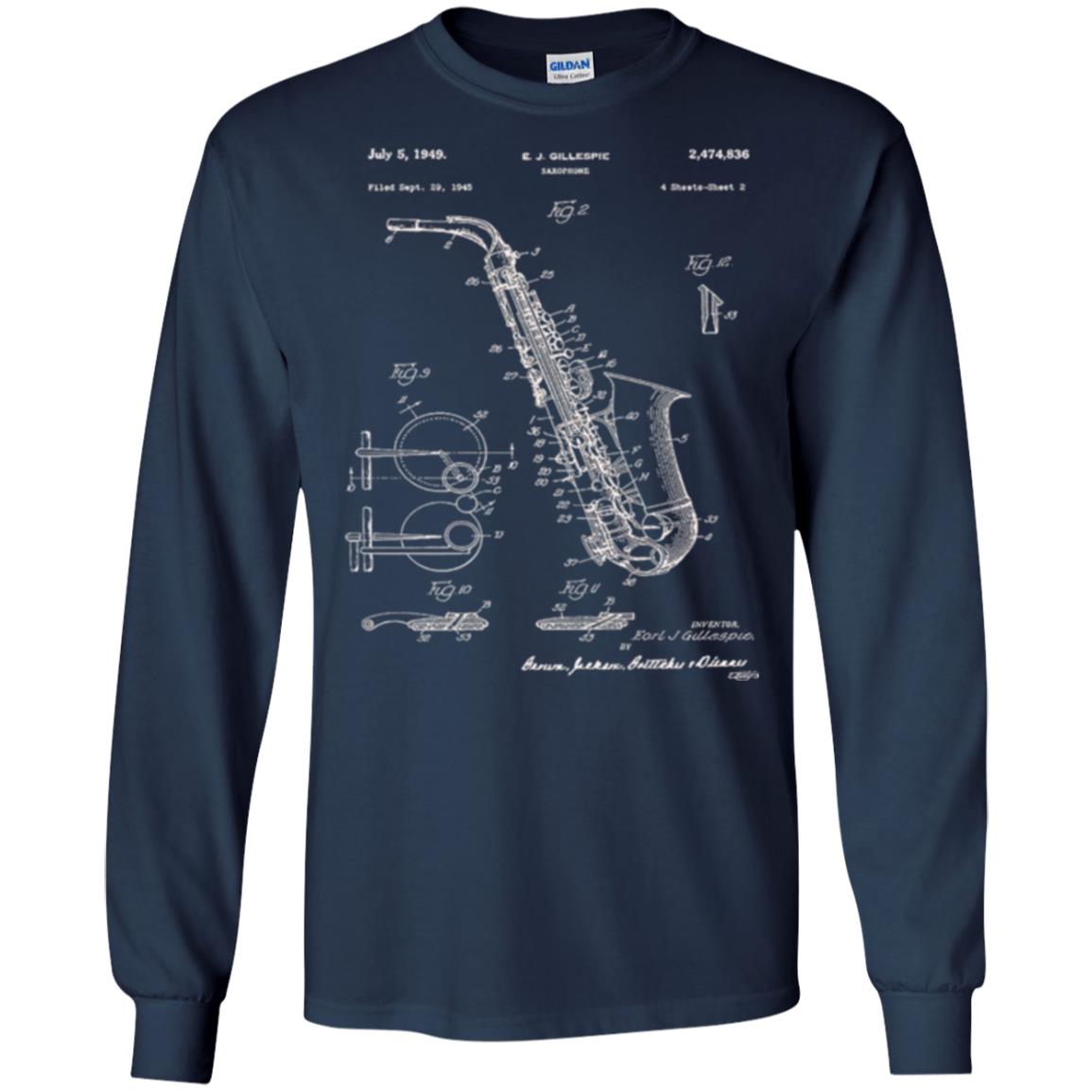 Saxophone Patent Graphic T-shirt Navy