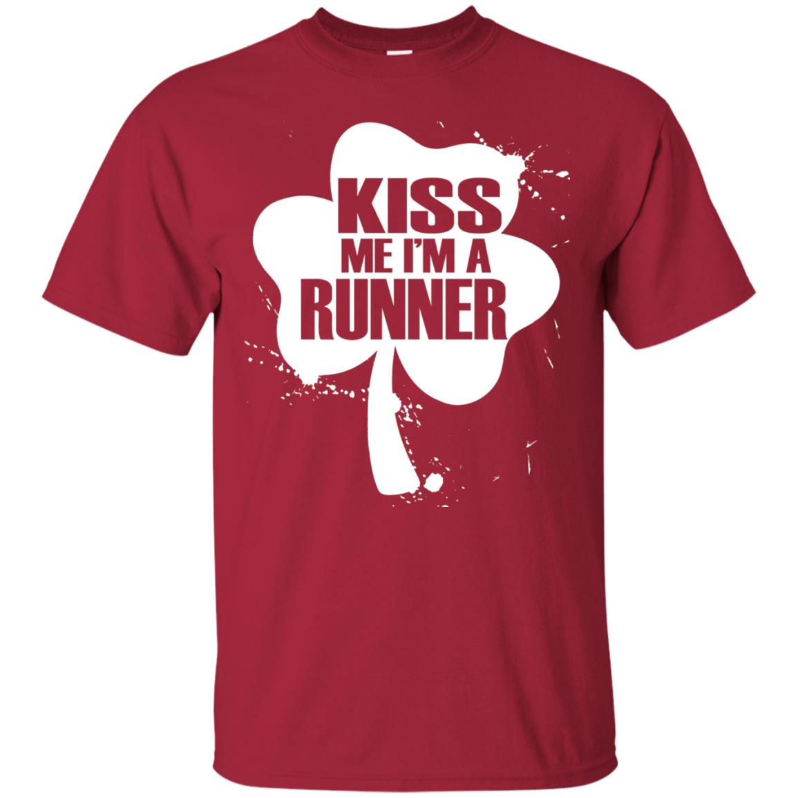Kiss Me I_m Runner St. Patrick_s Day T-shirt Cardinal