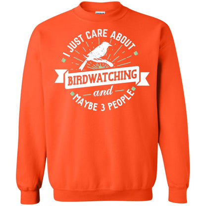 Birdwatching T-shirt I Just Care About Birdwatching Orange